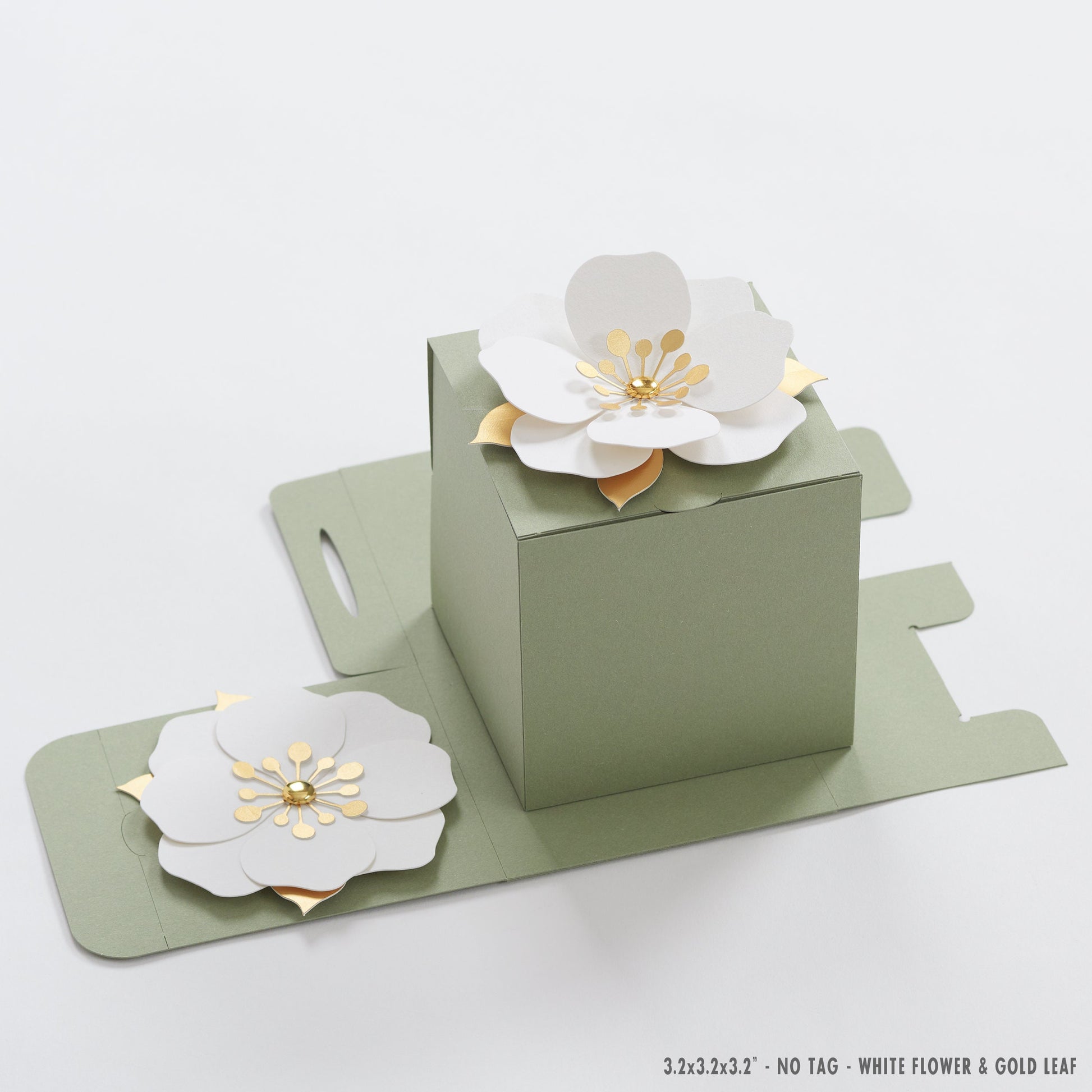 Sage favor boxes with flower decor for wedding, bridal party, Baptism, birthday and anniversary